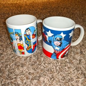 Marvel Mugs (Set of 2) (Justice League & Captain America)